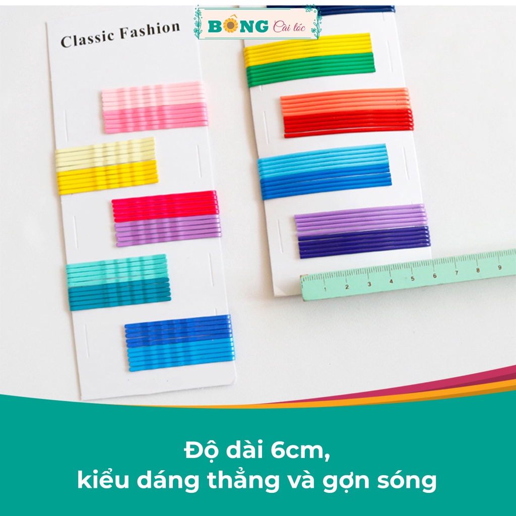 Set kẹp tăm 40 chiếc nhiều màu phong cách Hàn Quốc KKL60 - Kẹp tóc mái BÔNG Cài Tóc
