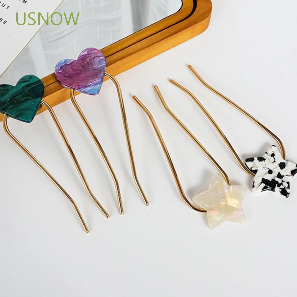 Trâm Cài Tóc Kim Loại Hình Chữ U Nhiều Màu Cho Nữ