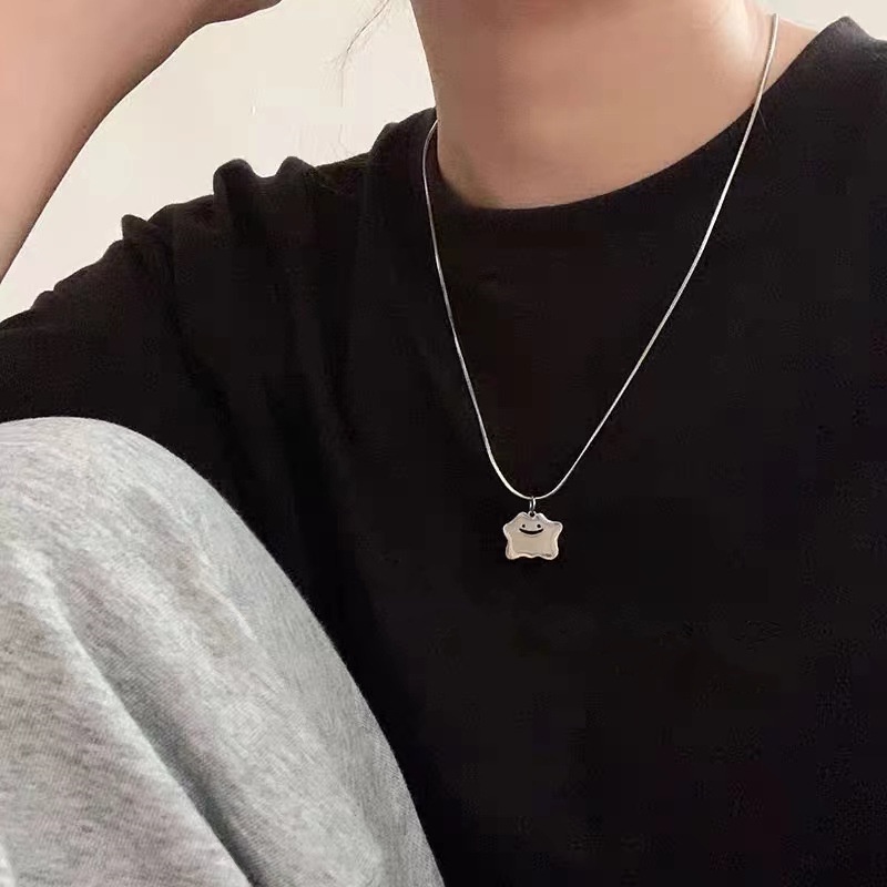 Dây Chuyền Thép Titan Mặt Hình Quái Vật Phong Cách Hip Hop Thời Trang Hàn Quốc