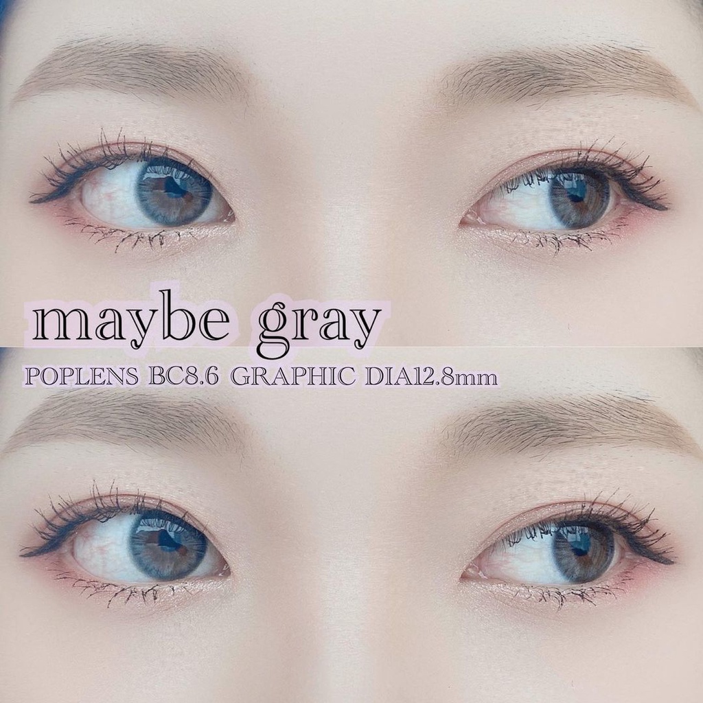 Lens Áp Tròng MAYBE GRAY Nội Địa Hàn OLENS HSD 3-6 Tháng Đủ Độ Có Lệch Màu Xám Trầm Tự Nhiên Không Giãn Cho Mắt Nhạy Cảm