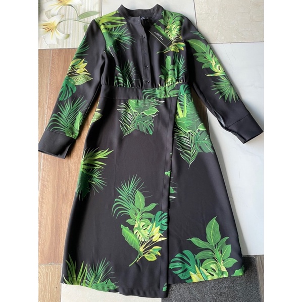 Đầm Tahari xịn xò hoạ tiết nhiệt đới