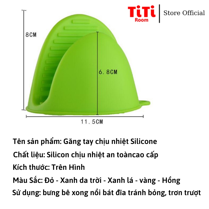 Găng tay silicon chống bỏng cách nhiệt nhà bếp, Dụng cụ nhà bếp nấu ăn dùng lò vi sóng TiTi Room