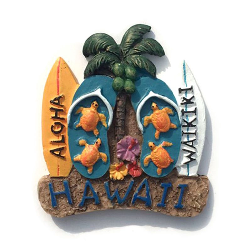 Nam châm hình hoa và người Hawaii dán tủ lạnh