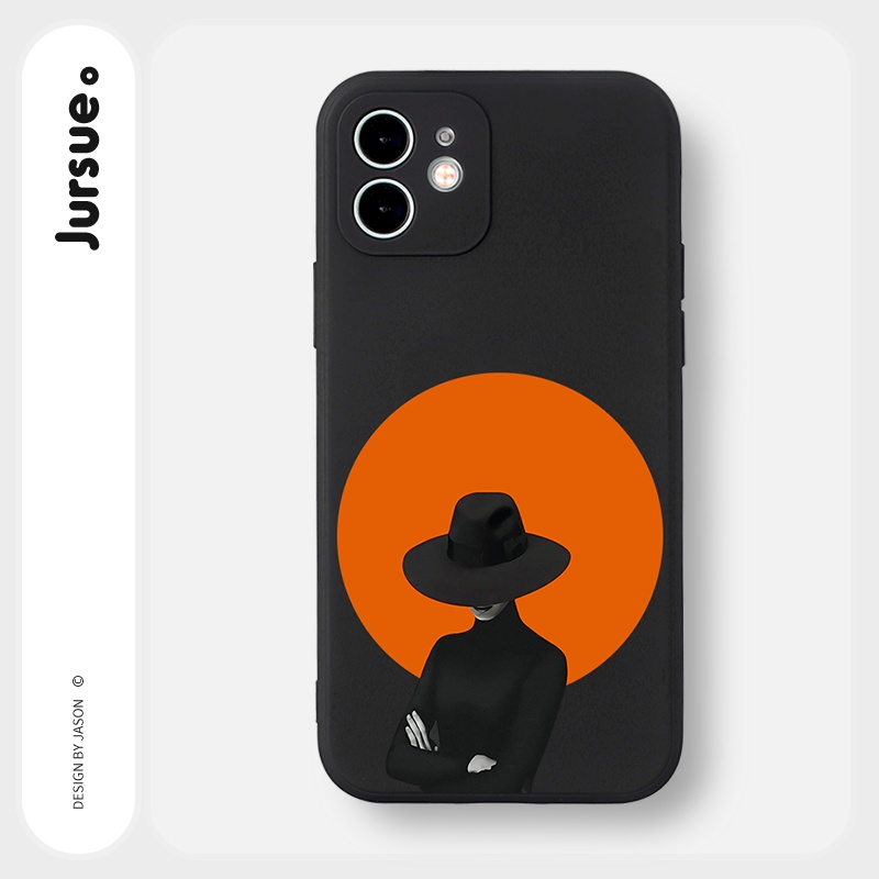 Ốp lưng JURSUE hoạt hình cặp đôi dễ thương đẹp độc lạ cho iPhone 13 12 11 Pro Max SE 2020 X XR XS 8 7 6S 6 Plus Y1993