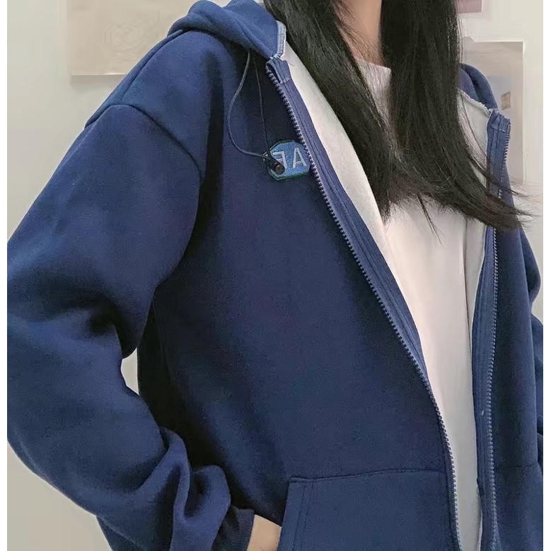 Áo hoodie zip form rộng thụng siêu dày dặn 2 lớp