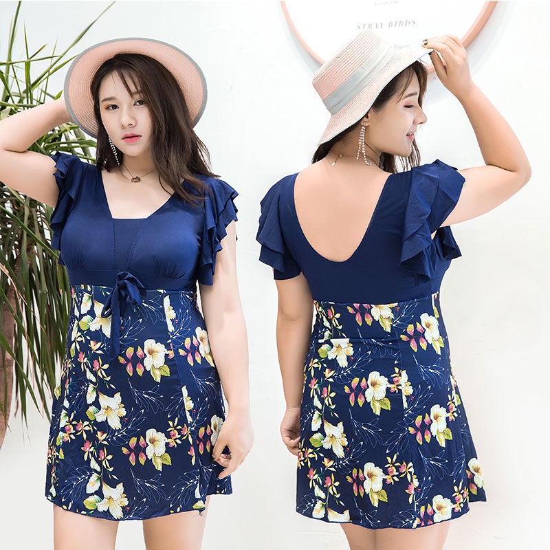 Bộ Đồ Bơi Gồm Áo Và Váy Có Size Lớn Dành Cho Nữ Nặng 100kg