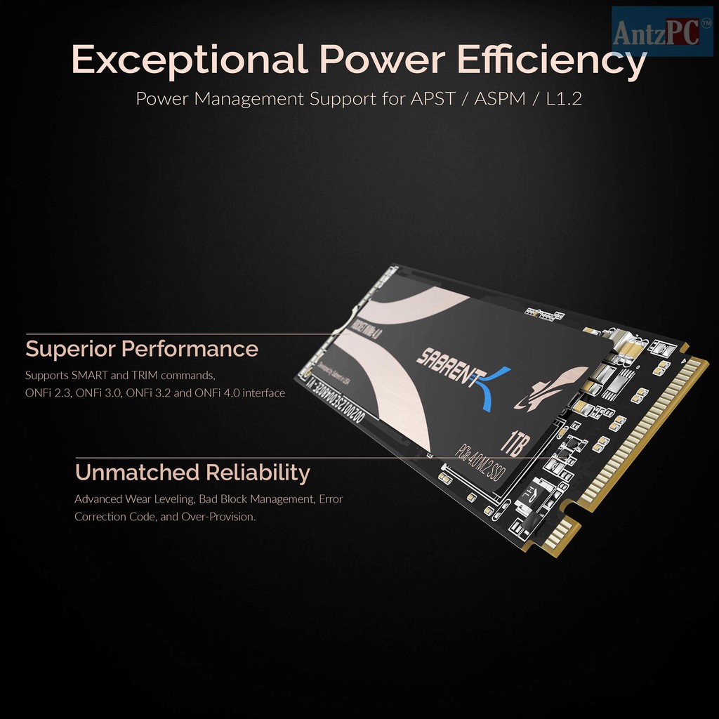 Ổ cứng SSD M.2 cắm trong Sabrent 1TB 2TB Rocket NVMe 4.0 Gen4 PCIe tốc đọc/ghi lên đến 5000MB/s /4400MB/s - Hàng US