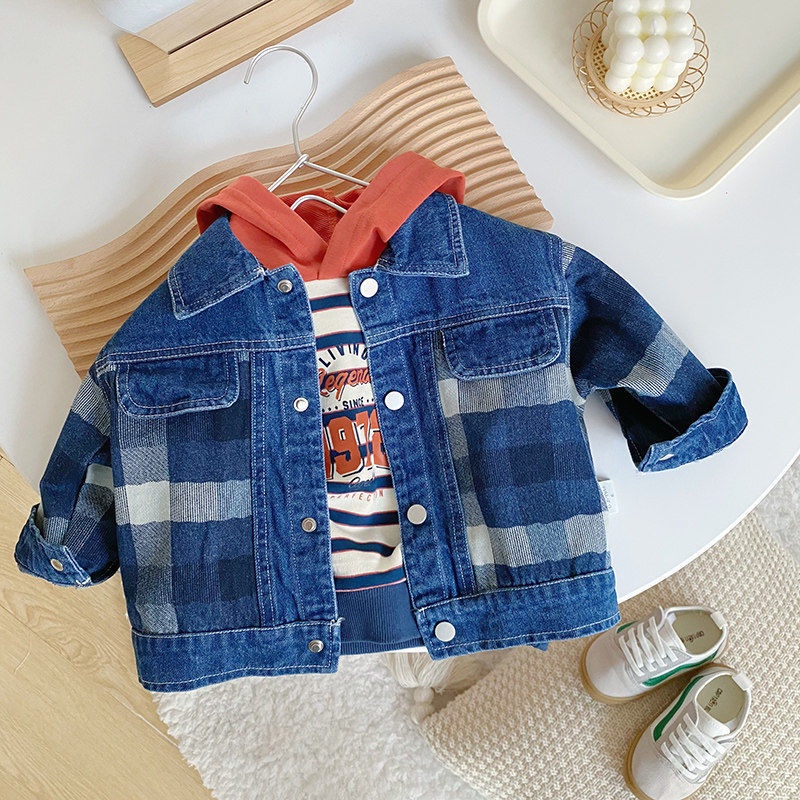 Áo Sơ Mi Denim Tay Dài Phong Cách Nhật Bản Thời Trang Xuân Thu Mới 2022 Dành Cho Bé Trai