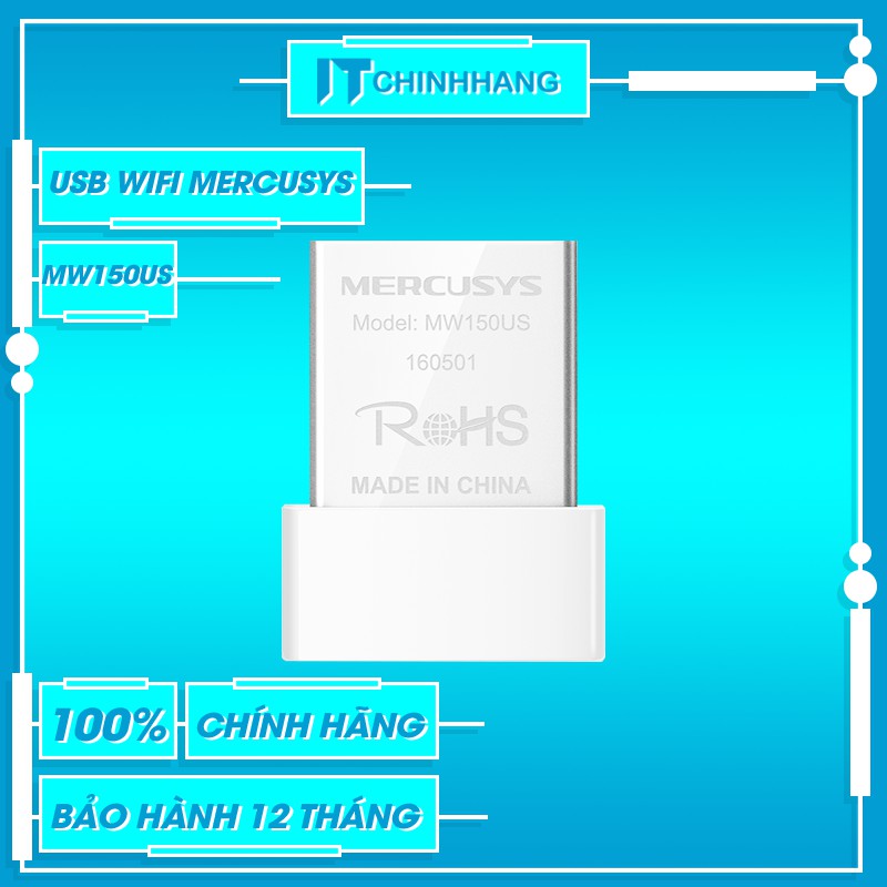 USB thu Wifi Mercusys MW150US Chuẩn N 150Mbps - Hàng Chính Hãng