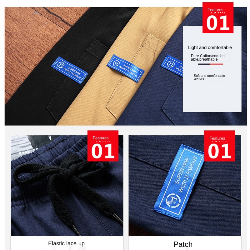 Quần lửng BEFOYI chất liệu 100% cotton dáng 3/ 4 thời trang dành cho nam