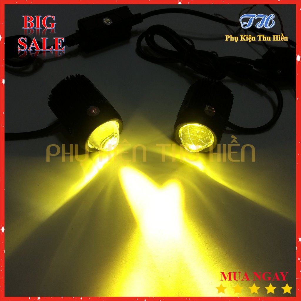 Cặp Đèn Trợ Sáng Led Bi Cầu Mini Driving Light 2 Chế độ vàng Và Trắng