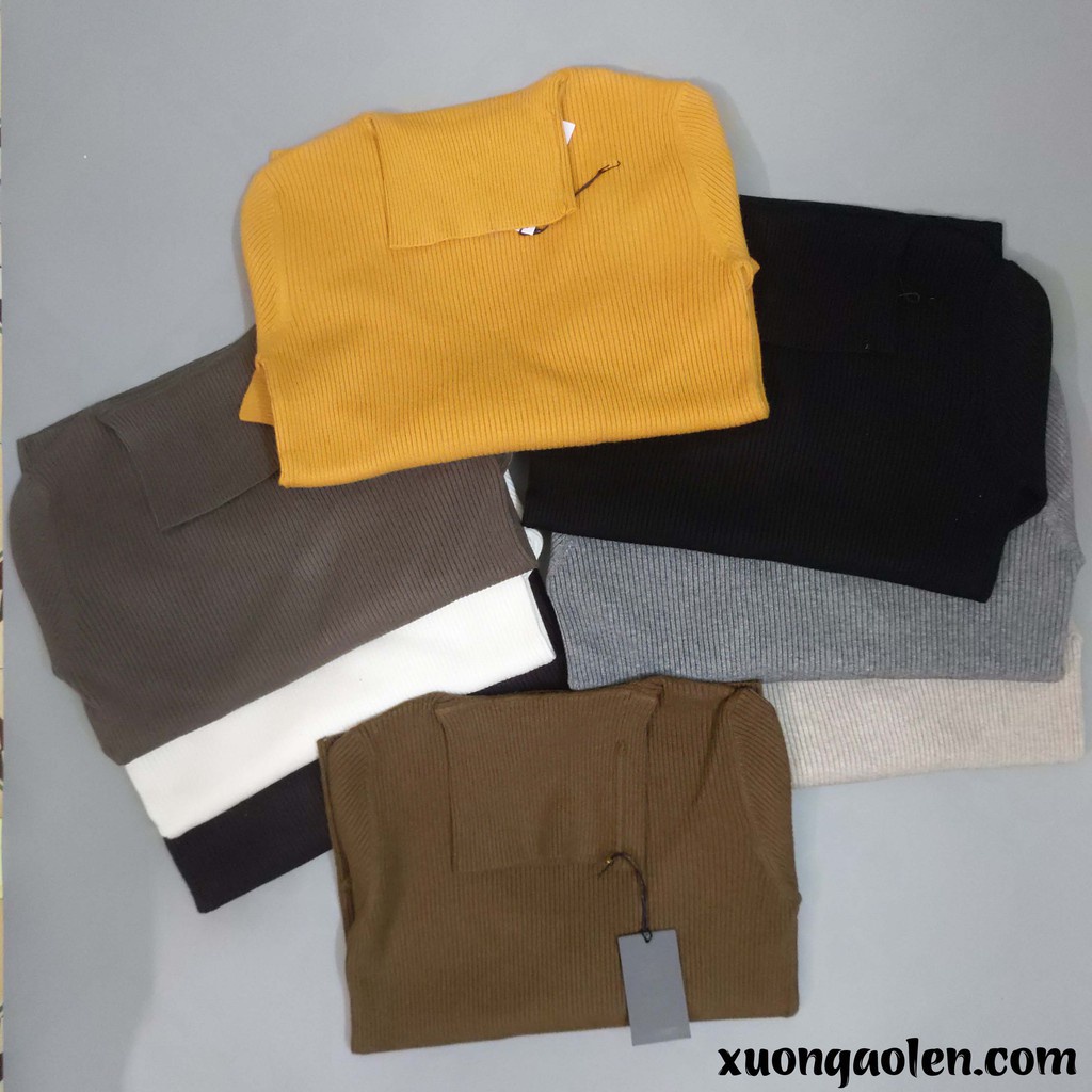 Áo len nam kẻ tăm cổ lọ