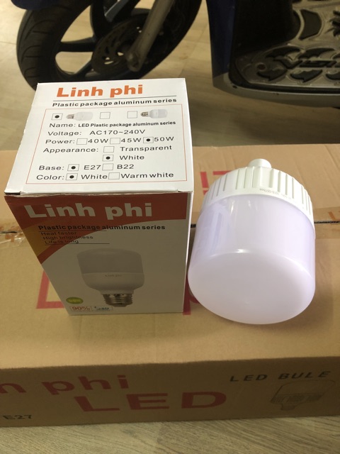 Bóng Đèn Led bulb 50W Linh Phi Đui xoáy E27 Công suất Lớn (Ánh sáng trắng)