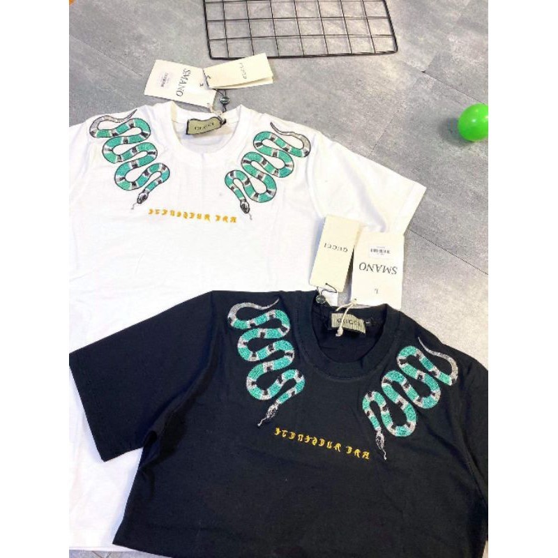 Áo Thun Nam In Hình Rắn Xanh Áo Phông Nam Ngắn Tay Cổ Tròn Chất Vải Cotton AC41 | BigBuy360 - bigbuy360.vn