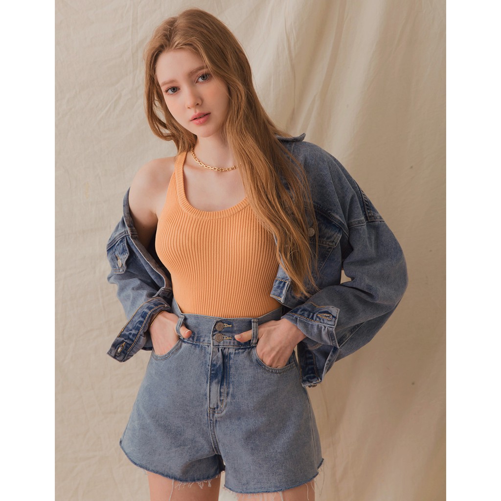 Áo dệt kim cổ U tối giản nữ Air Space 2111821009 | BigBuy360 - bigbuy360.vn