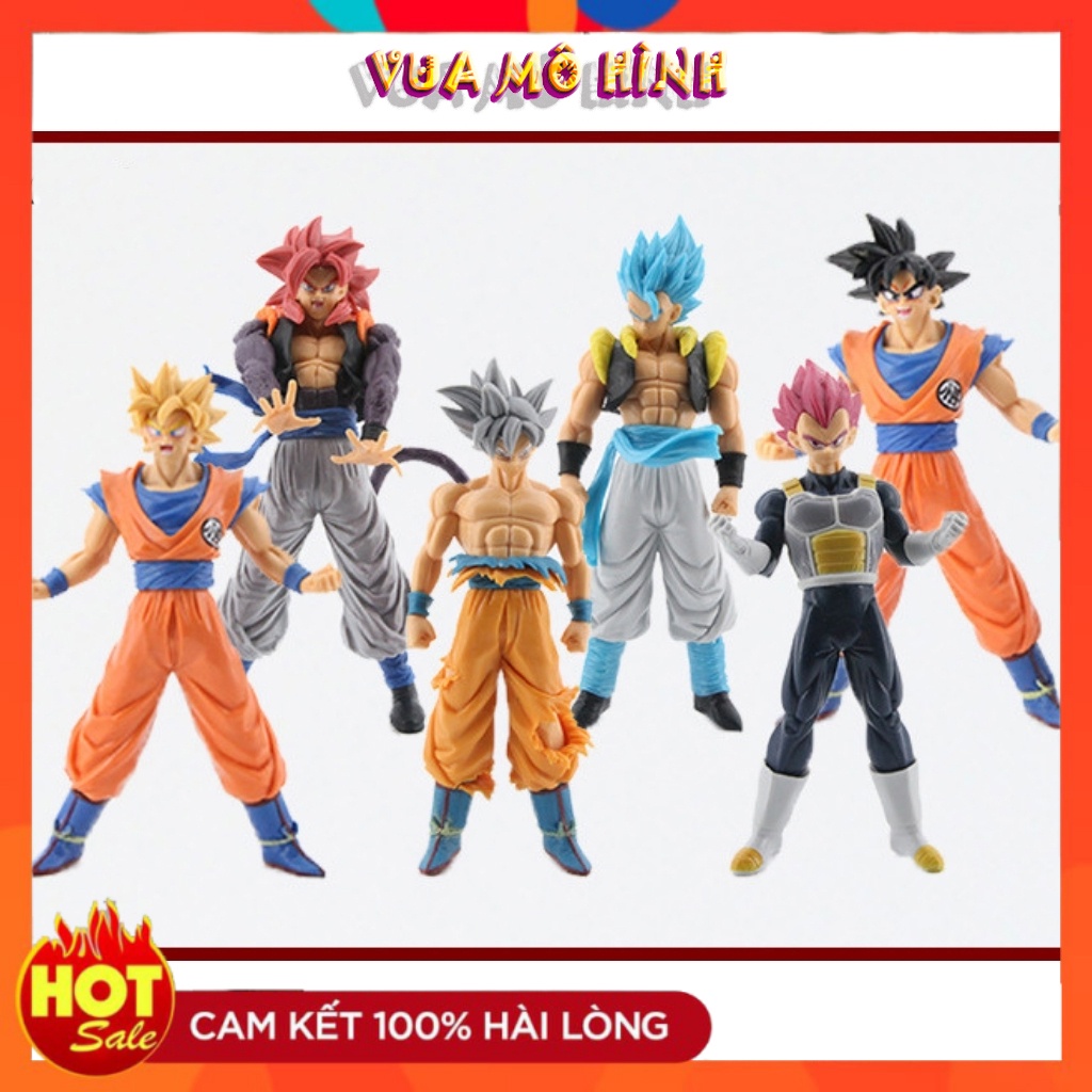 Mô hình Dragon Ball - Combo 6 Nhân vật DragonBall-Gogeta-SonGoku-Broly-Jiren-Vegeta-SuperSaiyan-God-SSJ4... - Cao 18cm