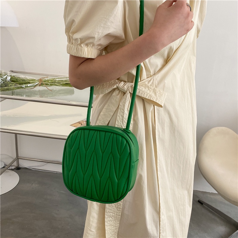 IELGY Túi Đeo Chéo Hình Vuông Nhỏ Có Khóa Kéo Đơn Giản Dành Cho Nữ