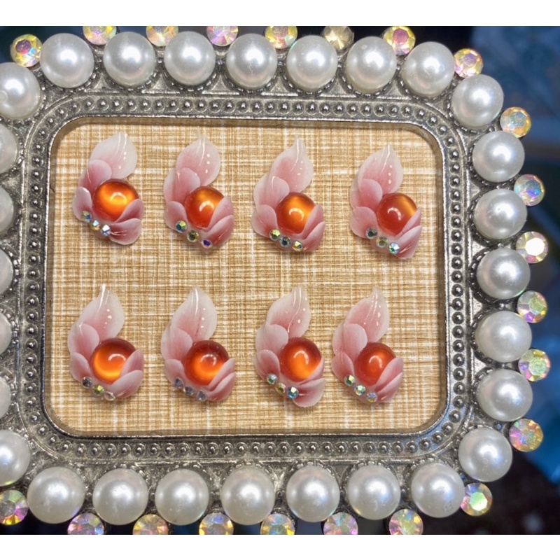 Hoa Bột Gắn Móng Nail- Hoa Ôm Mắt Mèo- Trang Trí Móng Tay