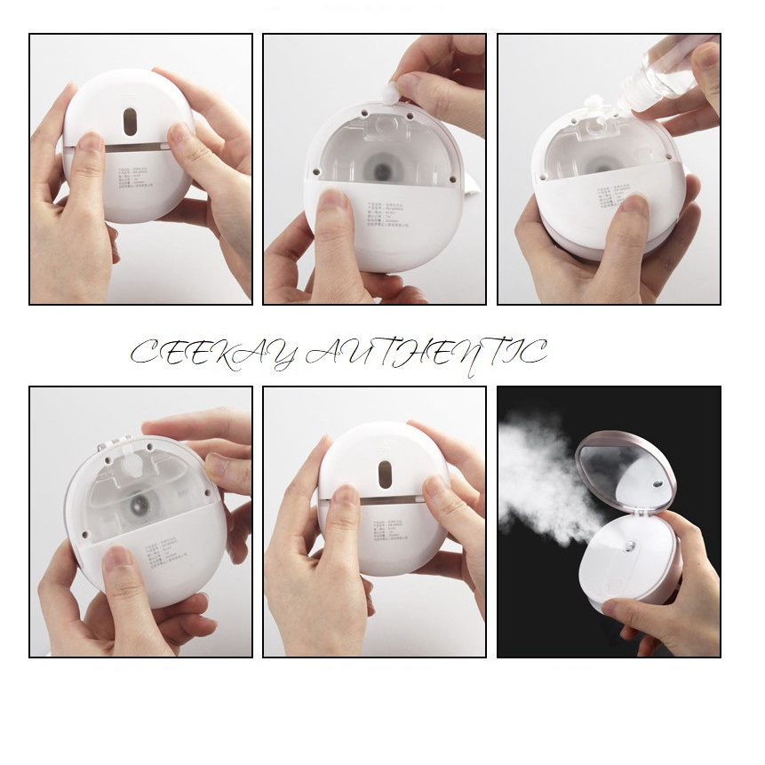 Máy phun sương nano mini tạo độ ẩm cầm tay đa năng 3in1 kết hợp gương mini trang điểm và sạc dự phòng MIRROR chính hãng