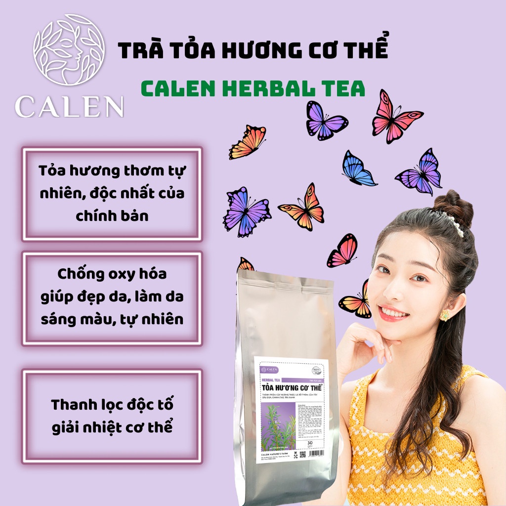 Trà thơm cơ thể  toả hương thơm tự thân, detox mùi hôi, sáng da chống lão hoá Calen Herbal Tea