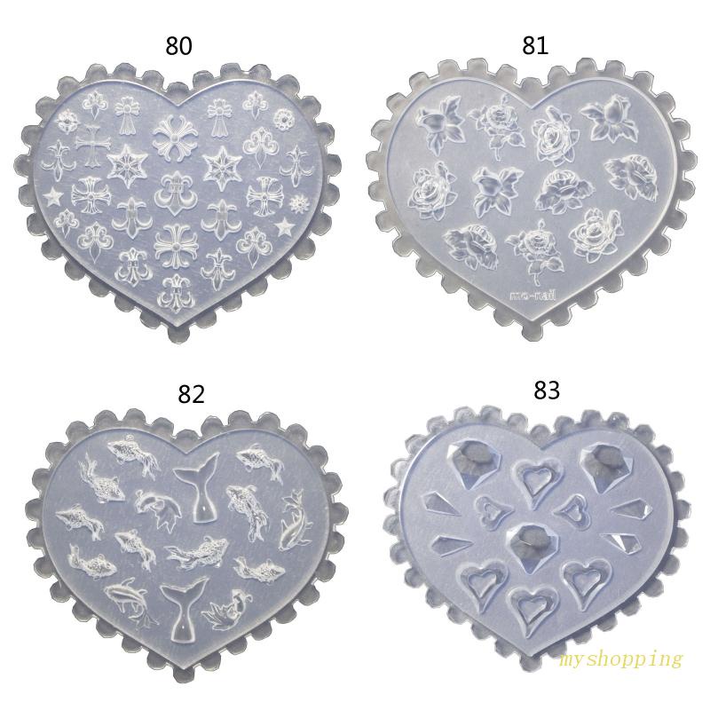 Khuôn Silicone Tạo Hình Làm Móng Thủ Công Hình Cá / Hoa Hồng / Trái Tim