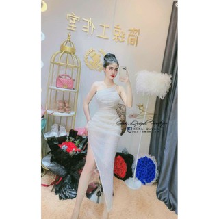 đầm maxi chéo lệch vai sexy