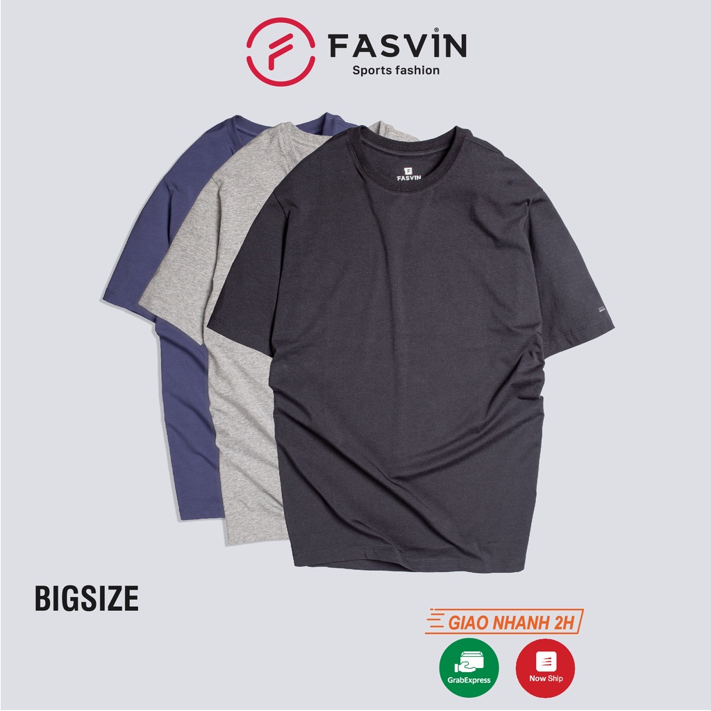 Áo thun nam BIG SIZE Fasvin TS20150.HN vải cotton mềm mại co giãn thoải mái