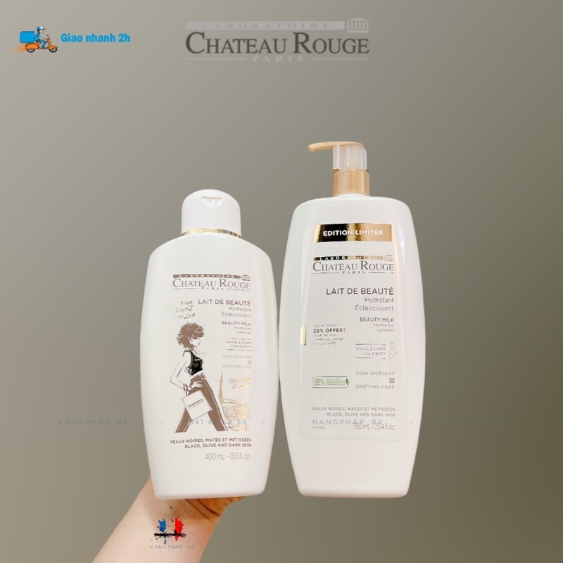 Dưỡng thể Kích trắng CHATEAU ROUGE PARIS Pháp 400ml mẫu mới