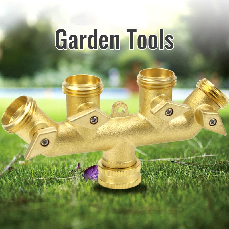 Đầu Nối Ống Nước Tưới Vườn 4 Chiều Kèm 4 Van Dễ Lắp Đặt