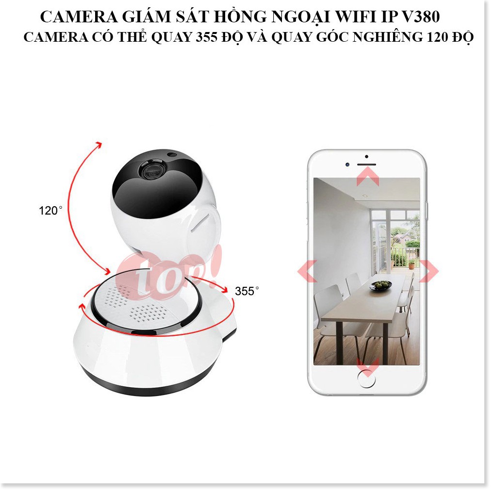 Camera Không Dây Giá Rẻ V380 ✔Chính Hãng✔️ Kết nối không dây qua điện thoại, Đàm thoại 2 chiều, Xoay 360.