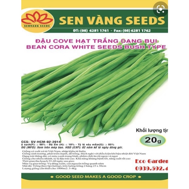 Hạt Giống Cove Hạt Trắng Dạng Bụi (20gr)