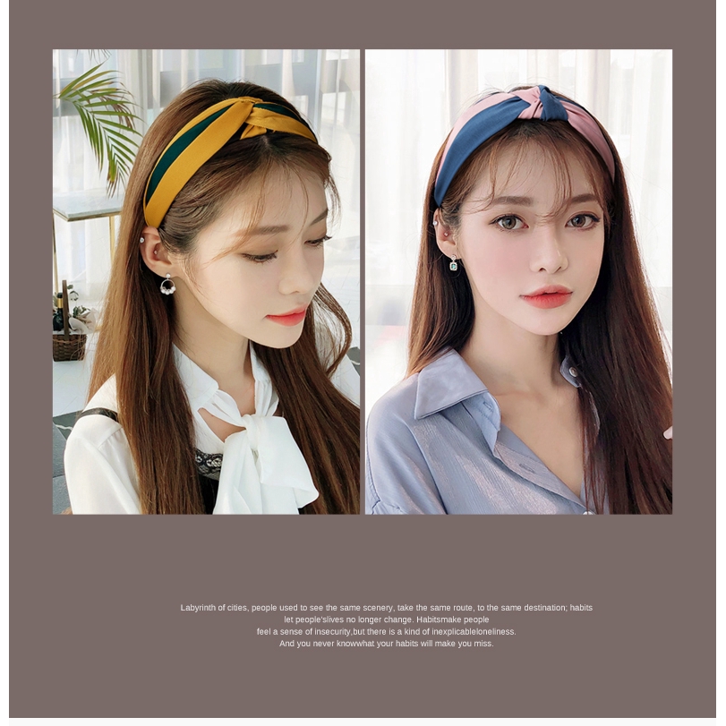 Cài tóc họa tiết sọc thiết kế thắt nút thời trang cá tính cho nữ