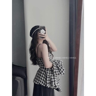 Set dạ tweed houndstooth mimee