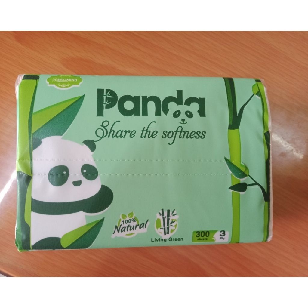 Gói giấy ăn gấu trúc Panda 4 lớp không tẩy, siêu dai_màu xanh