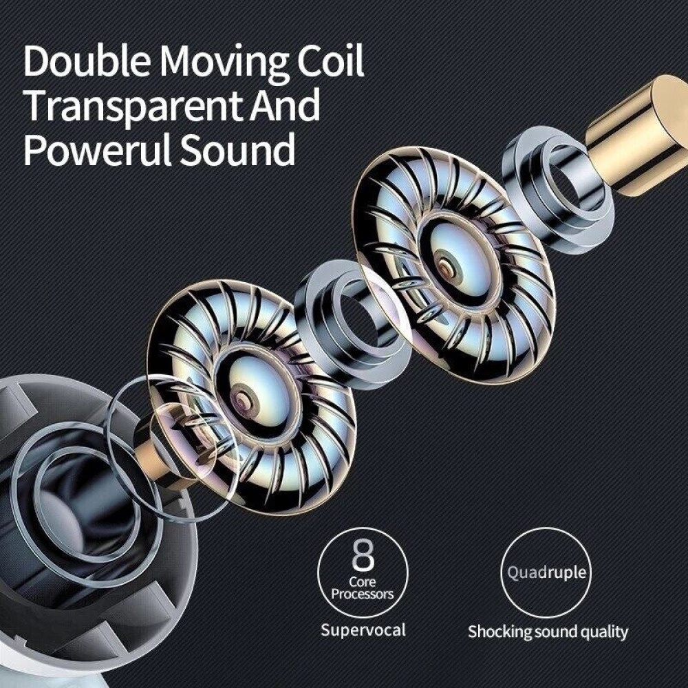 Tai Nghe Nhét Trong Không Dây TWS HiFi HD Chống Thấm Nước Giảm Tiếng Ồn Có Đèn LED Và Mic Điều Khiển Cảm Ứng