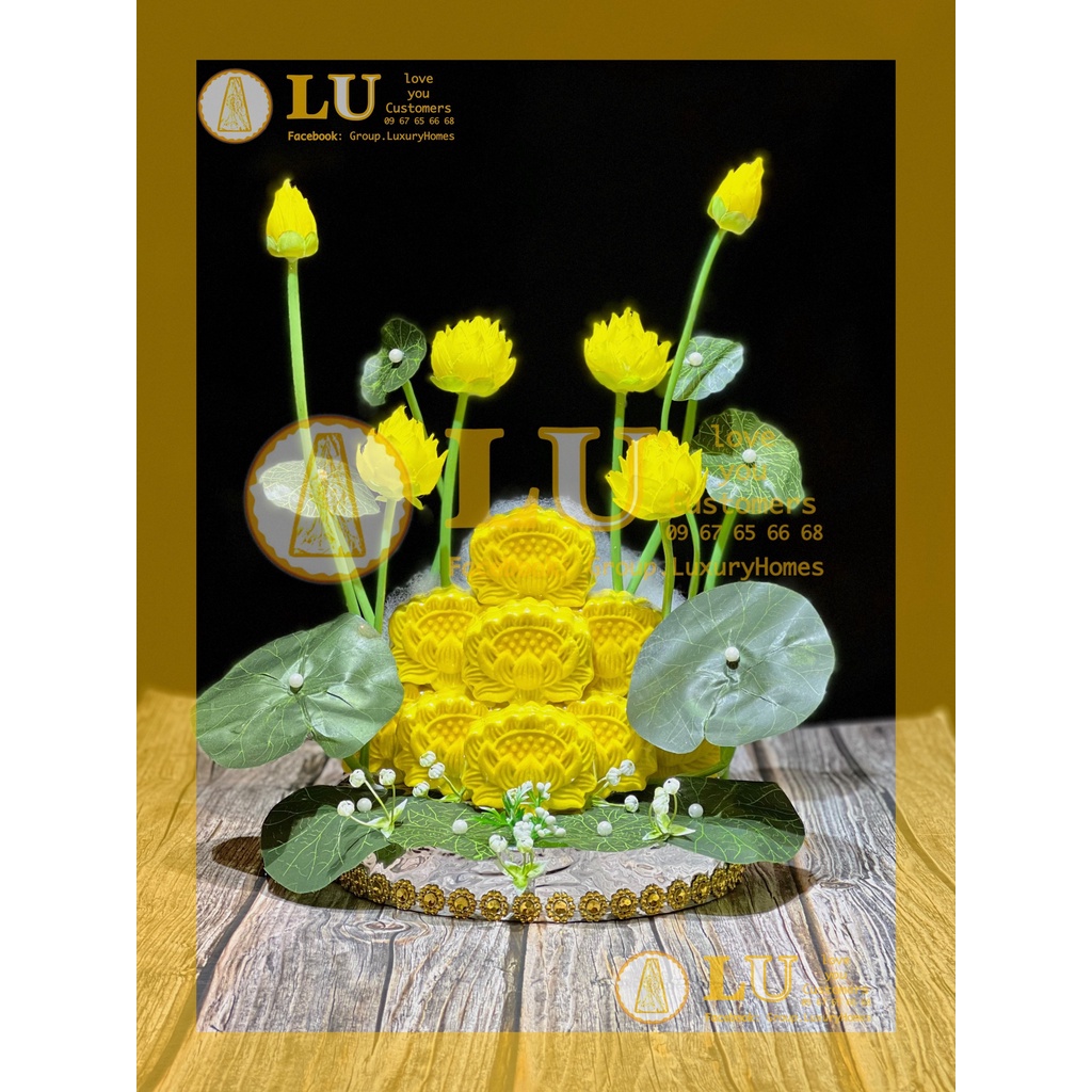 Khay oản sen 9 mẫu II dâng Phật | LU