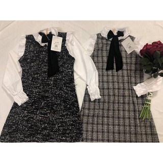 (HS)Váy dạ phối sơ mi Nữ ( Kèm ảnh thật )