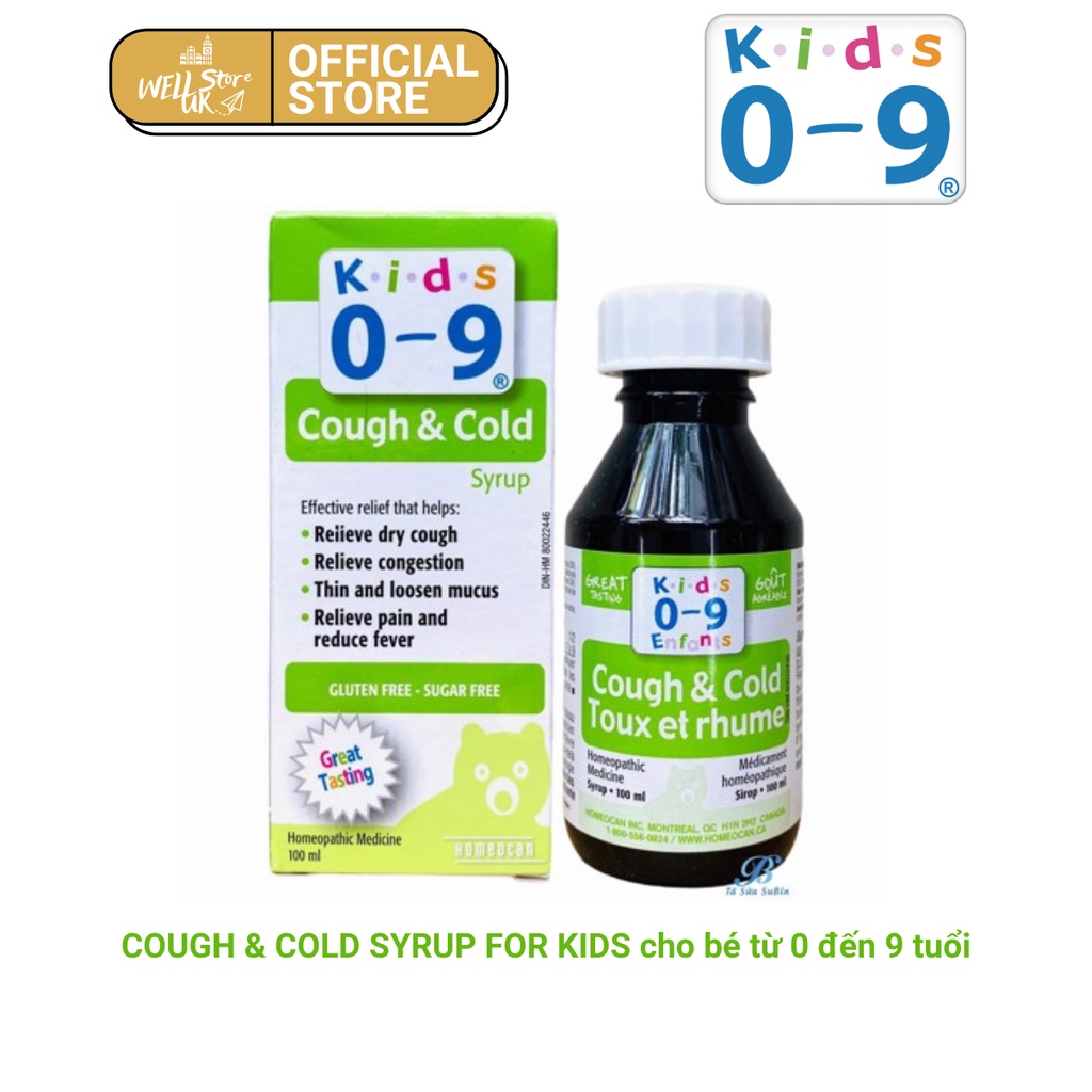 Siro trẻ em COUGH & COLD SYRUP FOR KIDS chống cảm cho bé từ 0 đến 9 tuổi chai 100ml