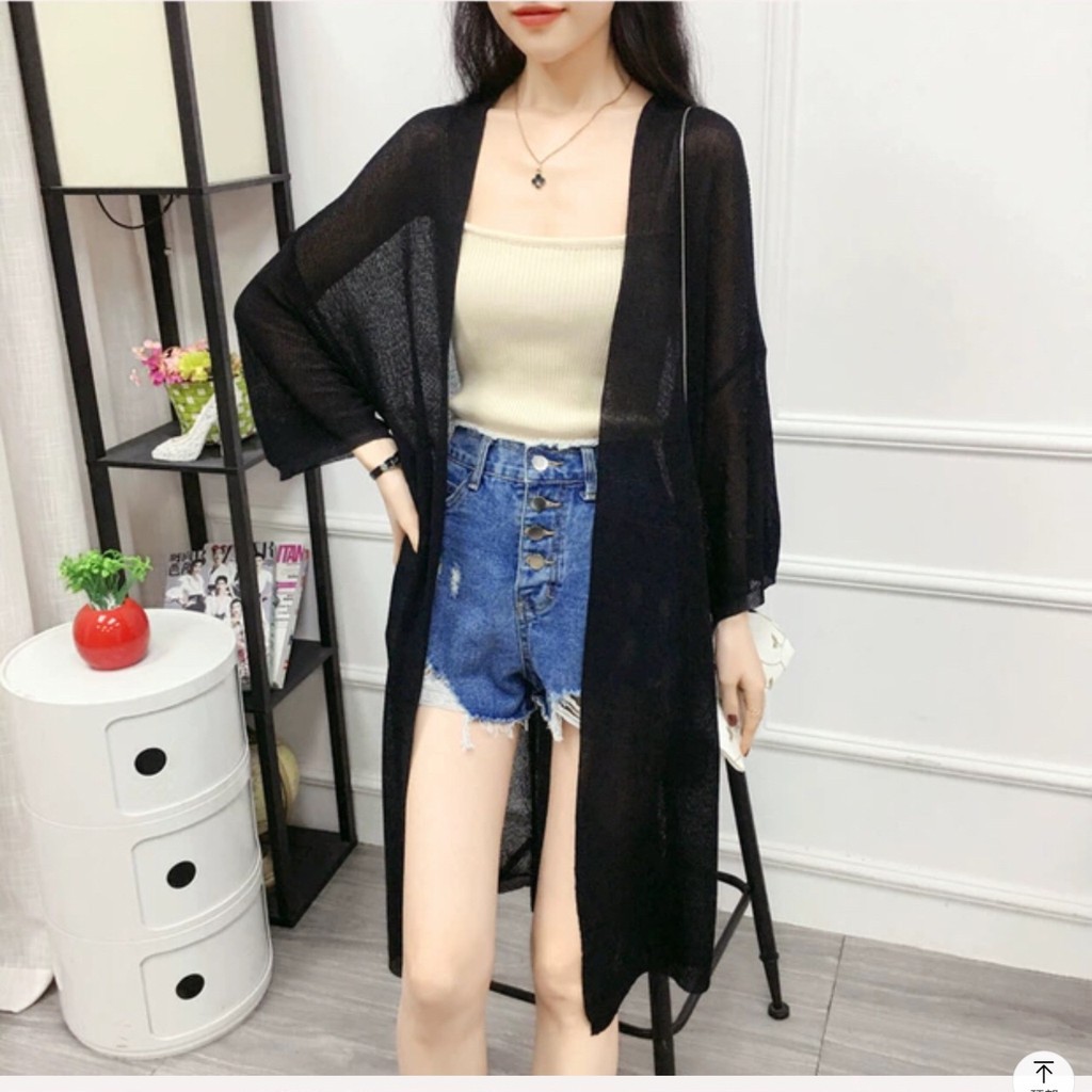 (Lẻ=sỉ) ÁO KHOÁC LEN DÁNG DÀI SIÊU HOT - ÁO CARDIGAN DÀI TRẮNG ĐEN - Hàng sẵn tại shop