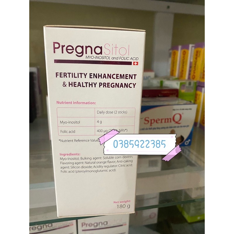 pregnasitol hỗ trợ sinh sản nữ hộp 60 gói