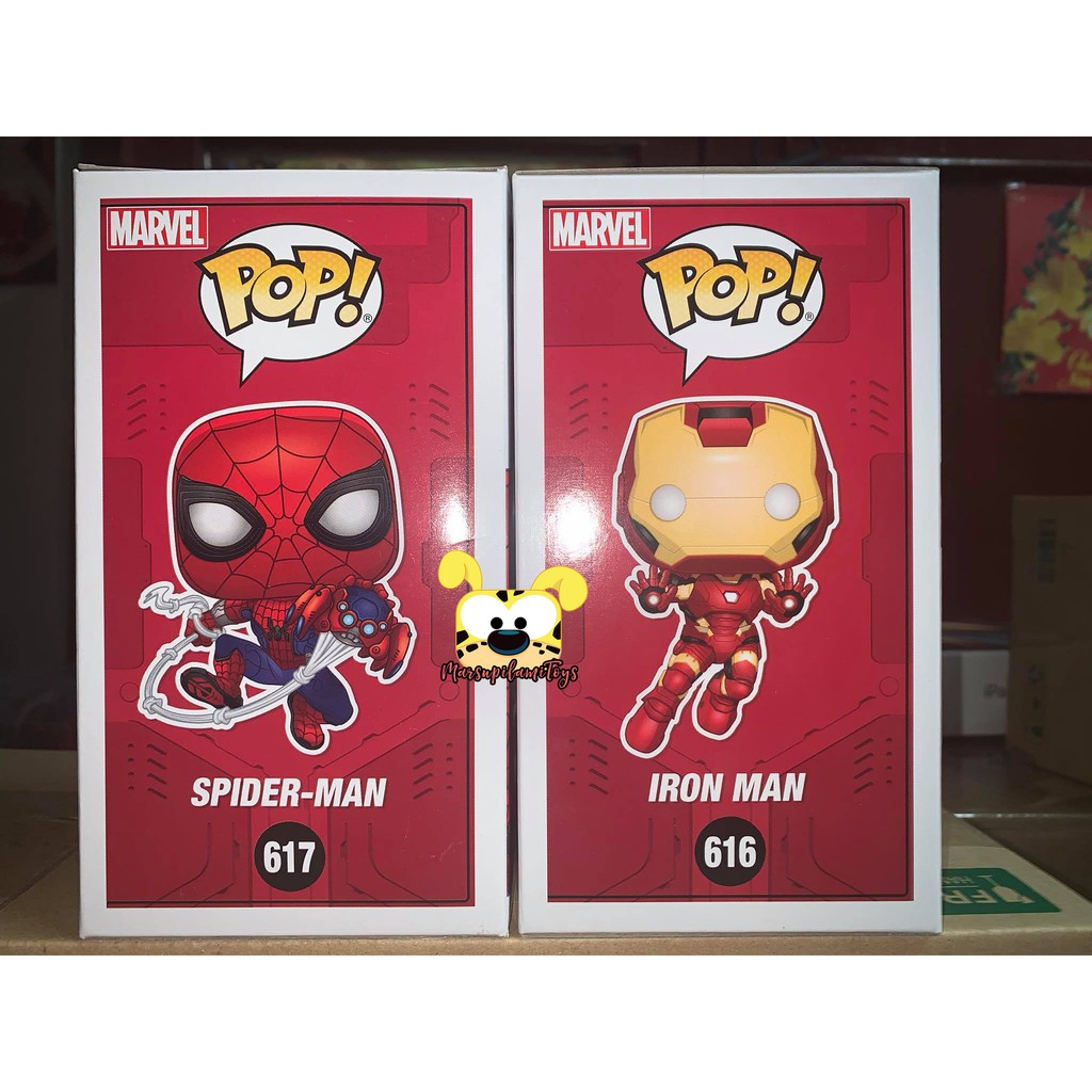 Combo 2 mô hình Funko Pop! W.E.B: Iron Man & Spider-Man Disney Park Exclusive