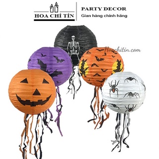 Lồng Đèn Giấy Tua Trang Trí Halloween Tặng Kèm Đèn led