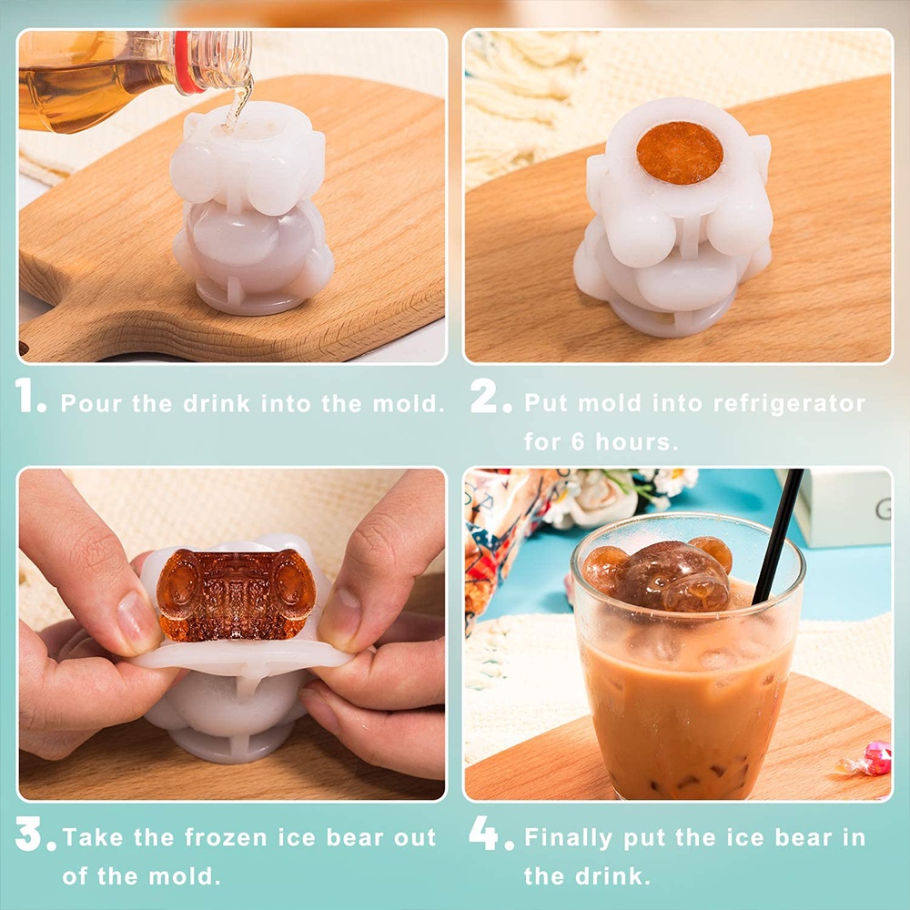 Khuôn Silicone Làm Đá Viên Hình Con Gấu