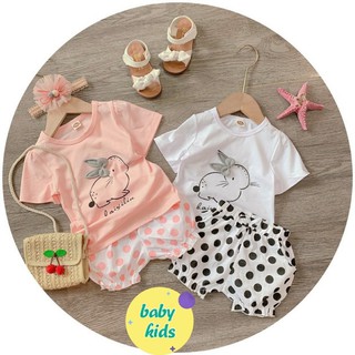 Bộ tai thỏ đeo nơ bé gái