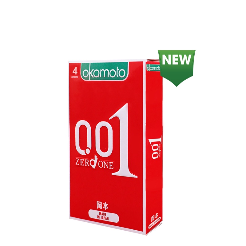 Bao Cao Su Siêu Mỏng 0.01 OKAMOTO Zero One, Xuất Xứ Nhật Bản - Hộp 4 Bao