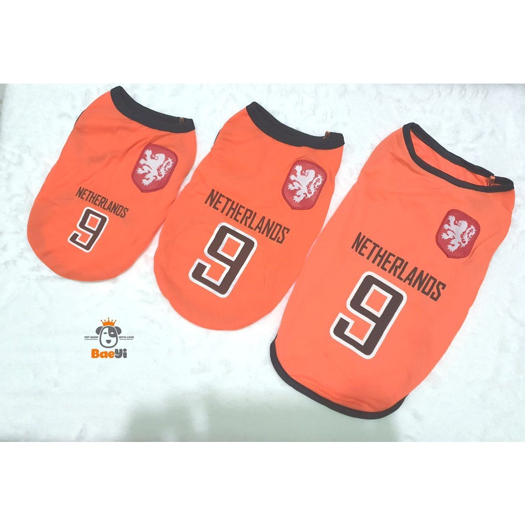 Áo cho chó mèo bóng đá thun ba lỗ thoáng mát, có nhiều màu, Quần áo thú cưng, cửa hàng thú cưng BaeYi