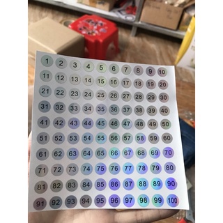 Tem  Dán Số Chai Sơn, Mã Dán Chai Sơn Từ 1-100