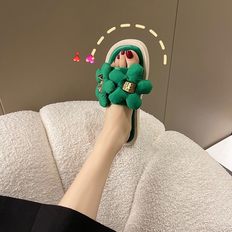 Dép Sandal Đi Biển Đế Dày Đính Hoa Thời Trang Mùa Hè Mới