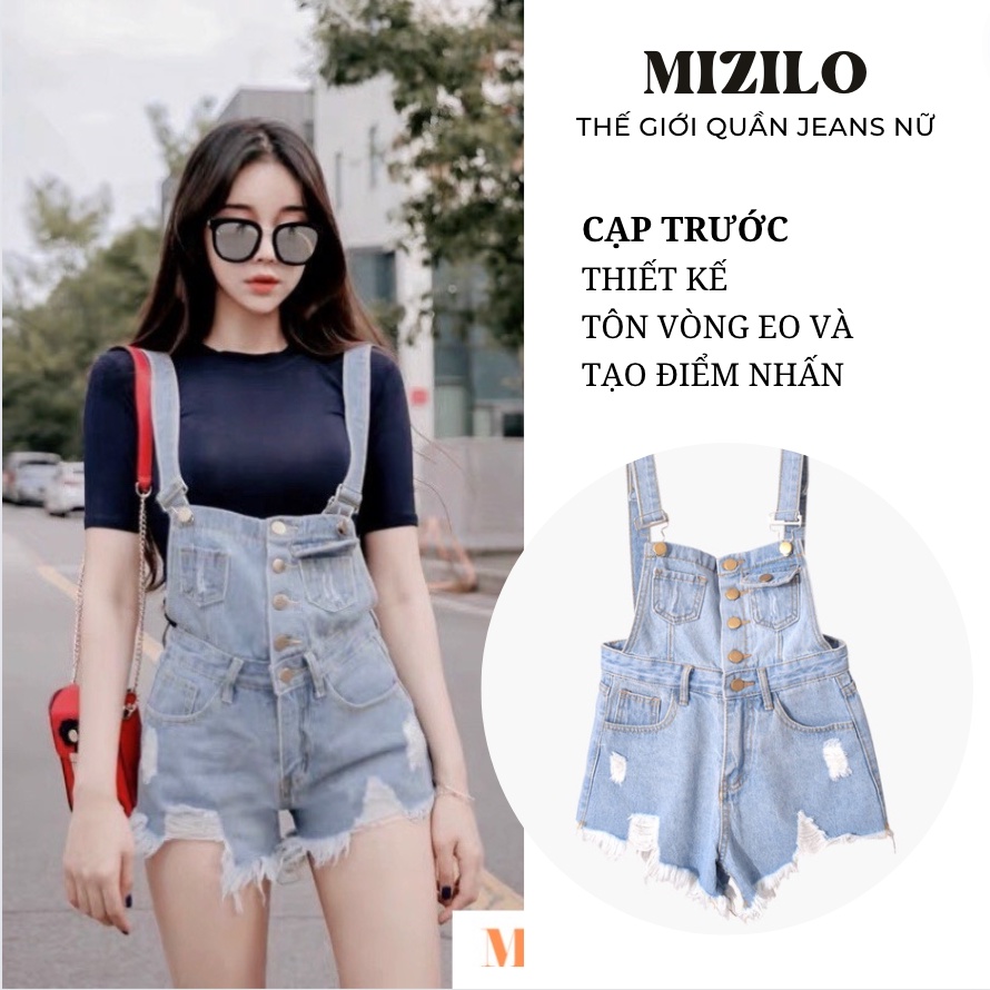 Quần yếm jean bò đùi nữ ngắn rách gấu hàng đẹp phong cách Ulzzang, hàng Quảng Châu CAO CẤP. Chất mềm đẹp. Ảnh thật 100%