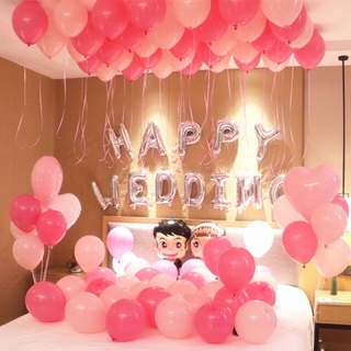 [Tặng Bơm + Keo dán] Sét Trang Trí Phòng Cưới Tân Hôn Tặng Cánh Hoa hồng